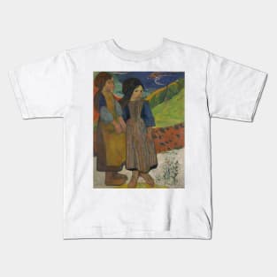 Two Breton Girls by the Sea by Paul Gauguin Kids T-Shirt